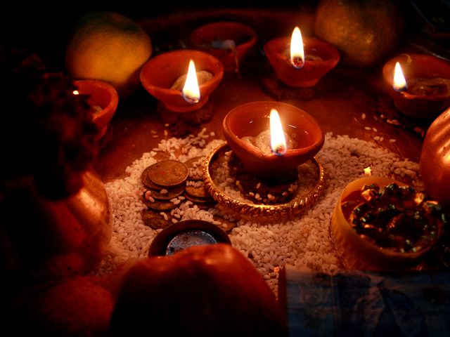 Diyas at the threshold